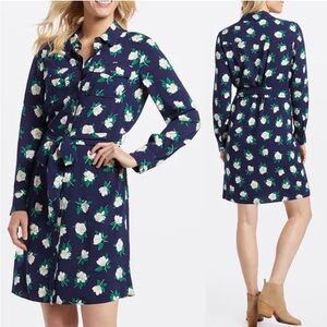 Draper James Magnolia Shirtdress Nassau navy Floral Sz 10